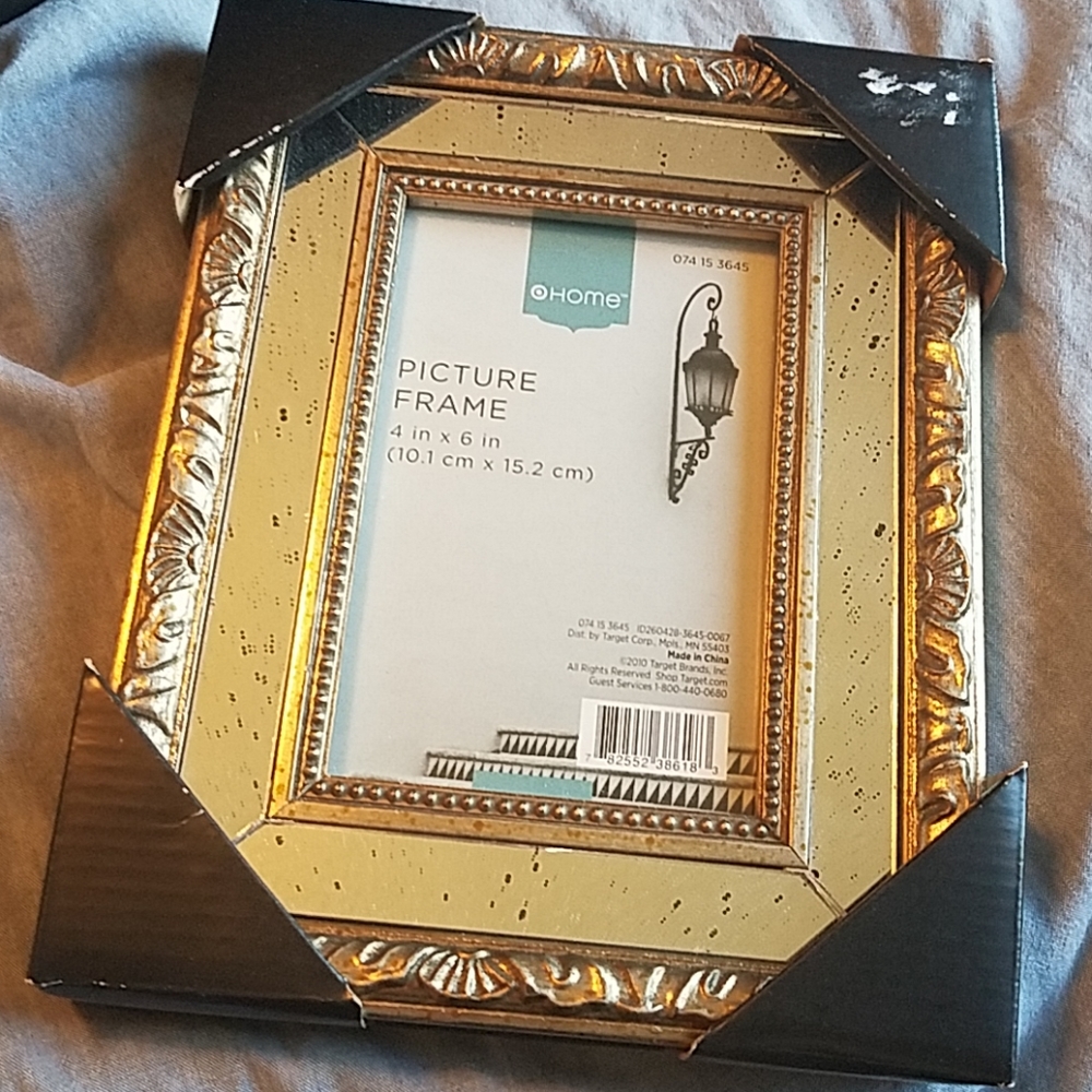 Mirror Silver & Gold Photo Frame 4x6 NEW